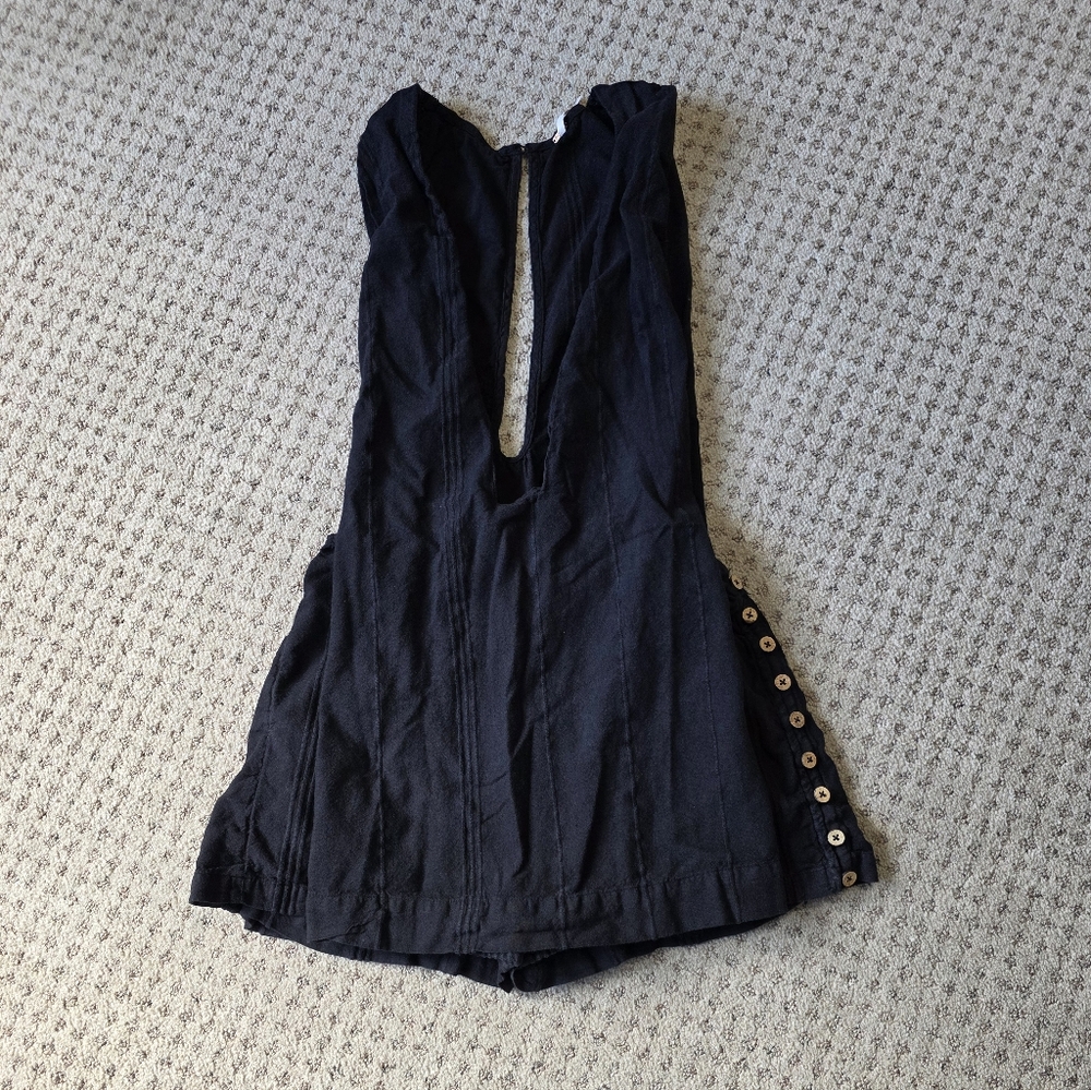 Free People Black Sleeveless Romper